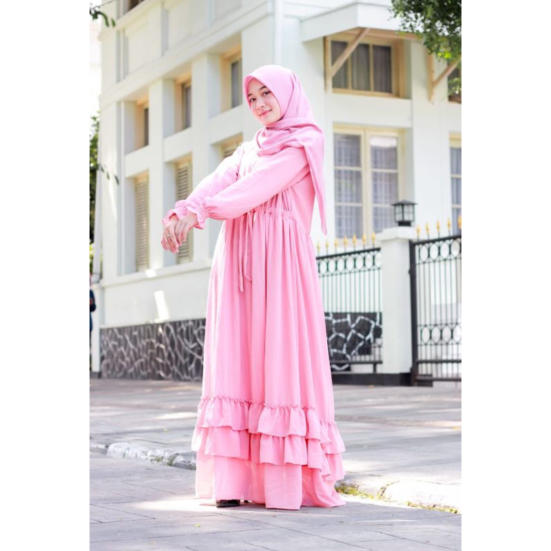 GAMIS SUSUN CERUTY POLOS NON HIJAB PREMIUM | REALPICT