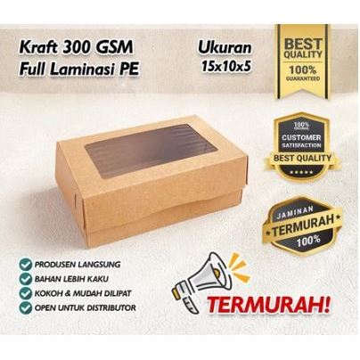 (25 Pcs) Dus Snack Box / Dus Brownies / 15x10 / Box Brownies 15x10 / Full Laminasi