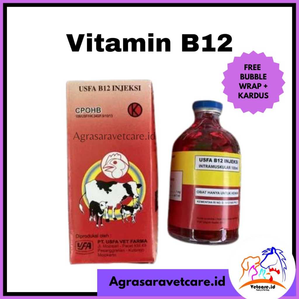 VITAMIN B12 100ml USFA - VITAMIN ternak sapi kambing- mirip jectavit b12