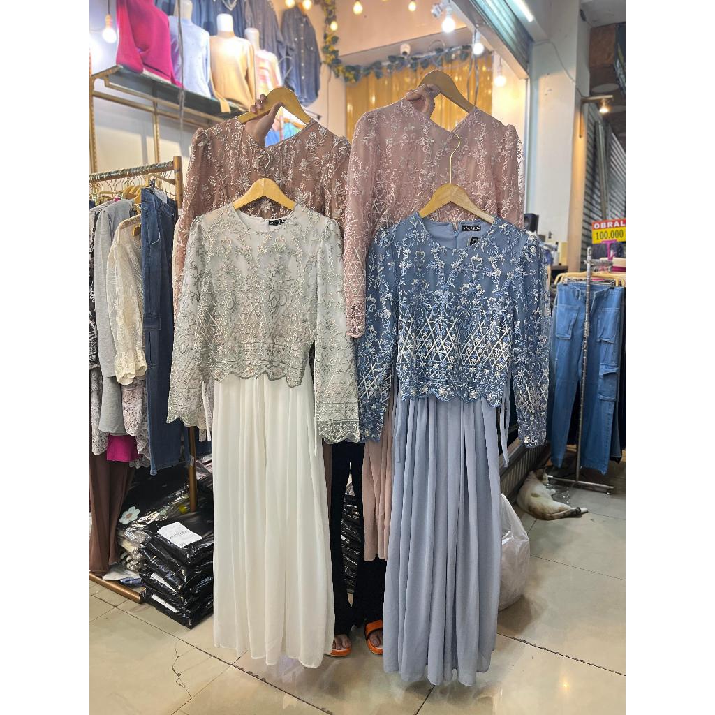 CAVINAOFFICIAL Gamis vest brukat ld 110-120