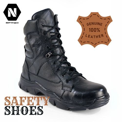 NEFF | Sepatu Safety Pria | Sepatu Tactical Pria | Sepatu Boots Pria Kulit Hitam [BSC 219]