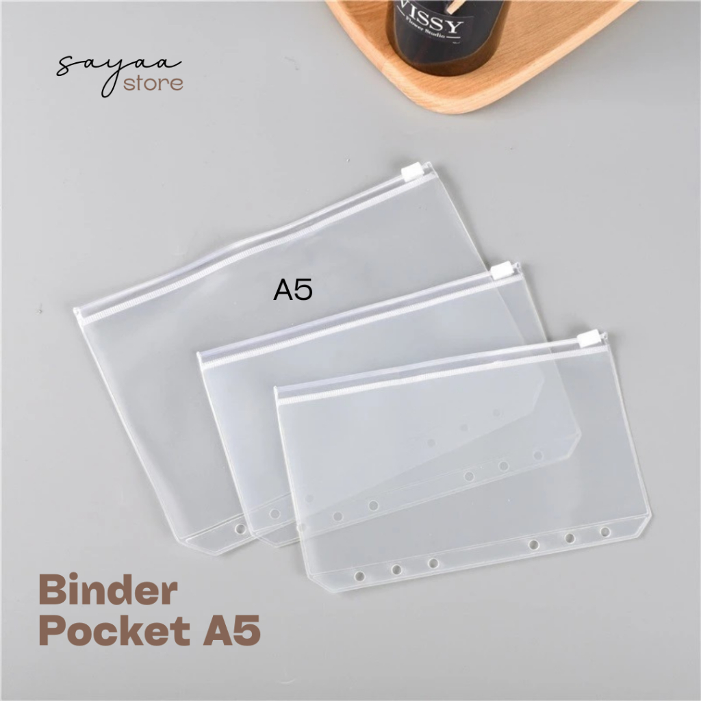 

Zipper Bag Binder Pocket A5 6 Lubang Bahan Tidak Kaku