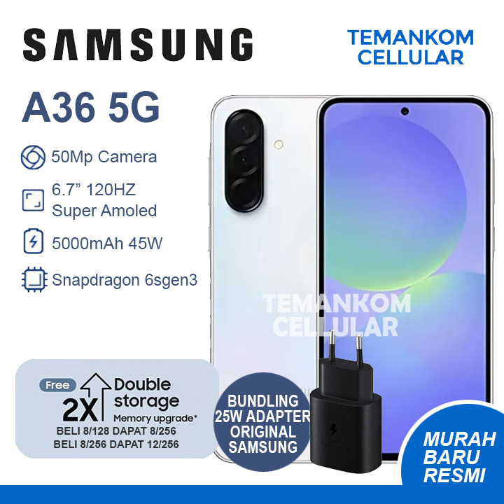 Samsung A36 5G 16GB RAM Total Baru Free Upgrade Variant 8/256 8GB 256GB 8/128 128GB GARANSI RESMI SE