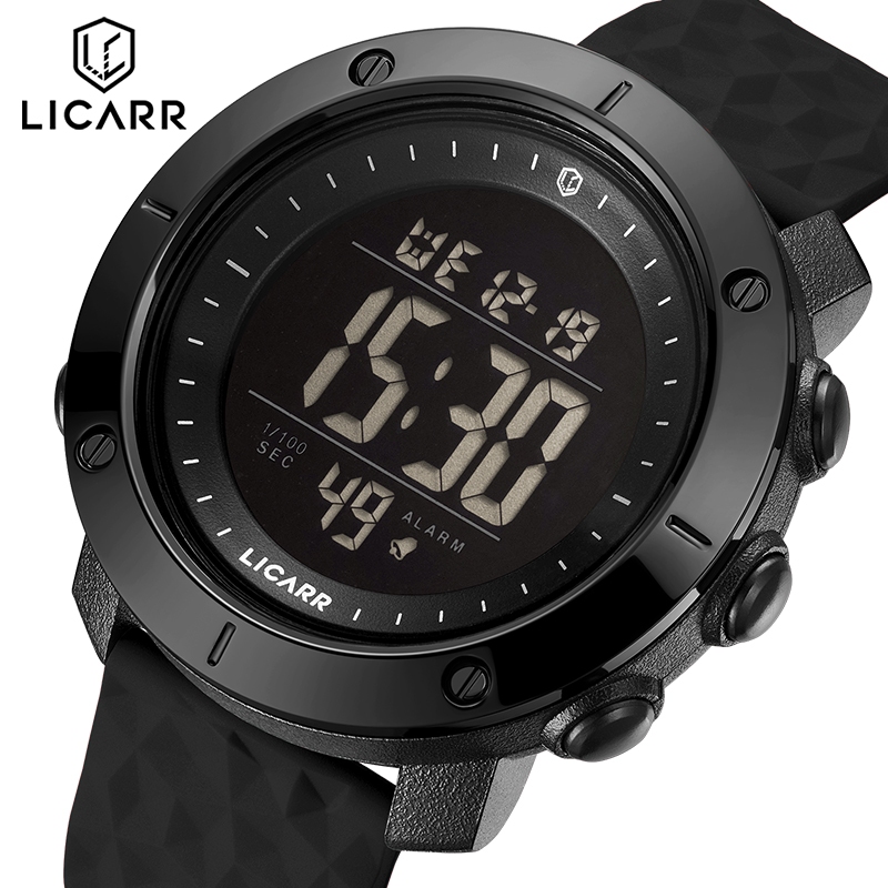LICARR Jam tangan pria jam tangan pria digital olahraga keren jam tangan pria digital fashion jam al