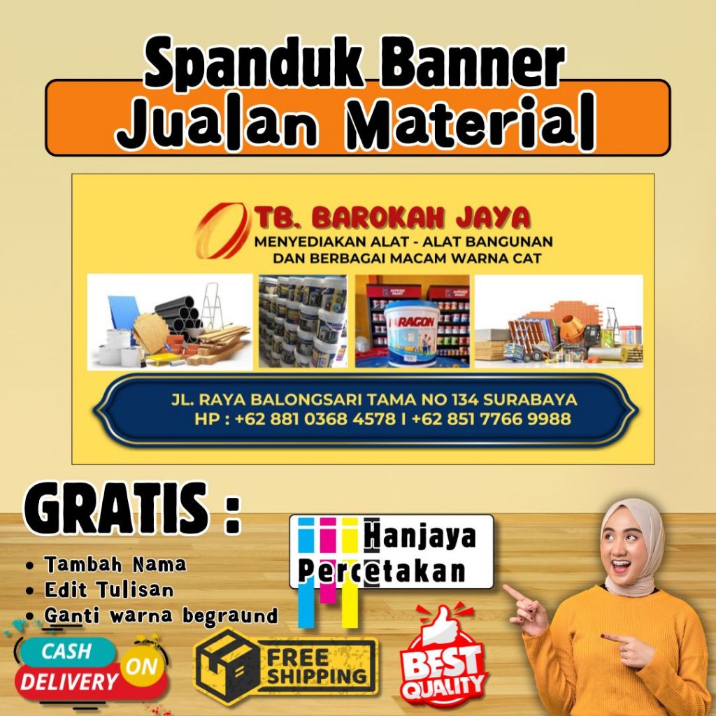 SPANDUK  BANNER JUALAN MATERIAL BANGUNAN