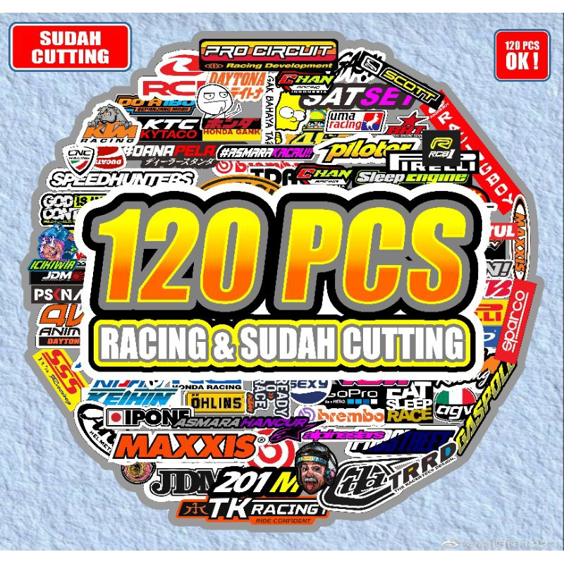

Stiker pack isi 120pcs series racing sudah cutting