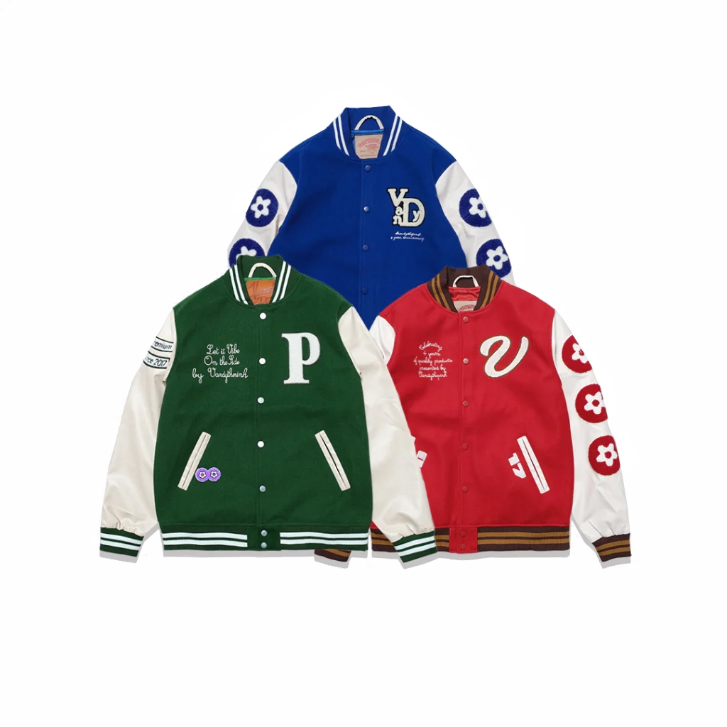 Vandy The Pink Flower Varsity Jacket