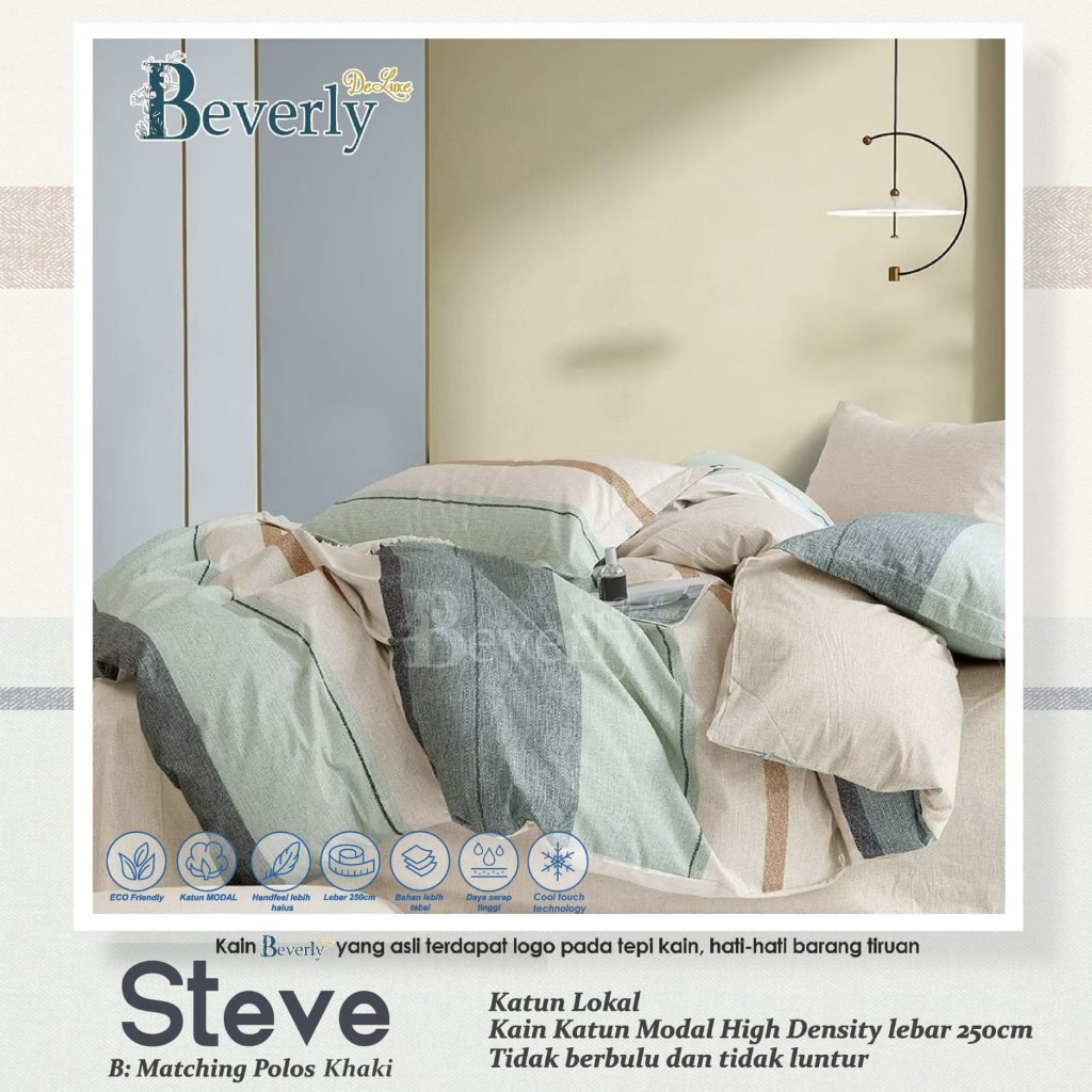 Sprei Katun BEVERLY STEVE | Sprei Home Industry dari Katun CVC Premium | Sprei Uk.90,100,120,160,180