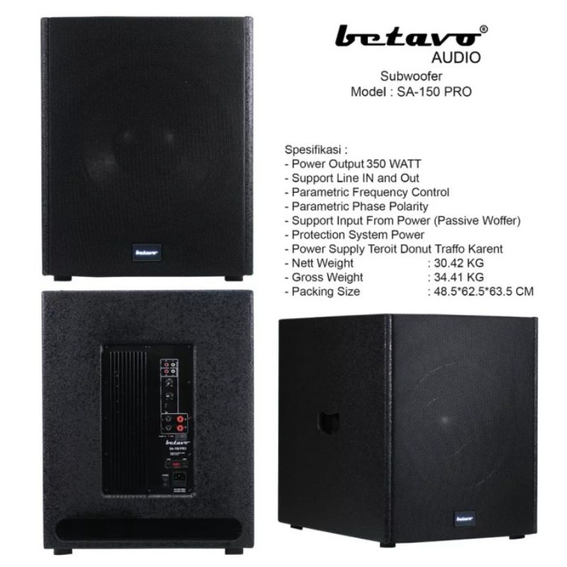 SUBWOOFER AKTIF BETAVO SA-150 PRO 15 INCH BETAVO SA150 PRO