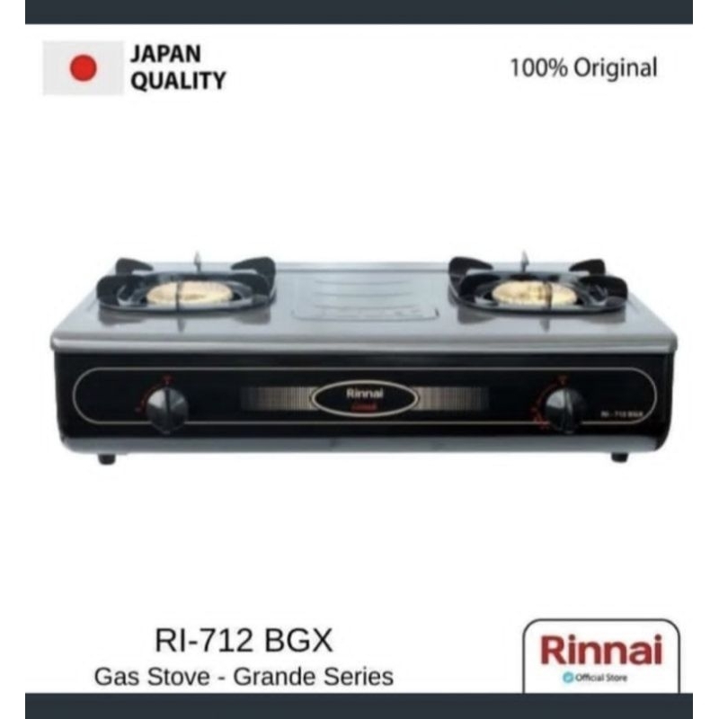 RINNAI RI712BGX Kompor gas 2tungku anti gores grande series/RI712BGX