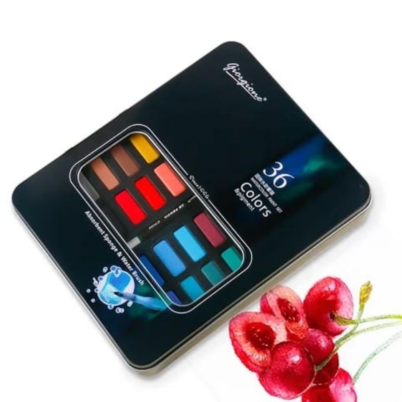 

Giorgione Solid Watercolor Paint Set Kemasa Kaleng 36 Warna | Watercolor Tin Case