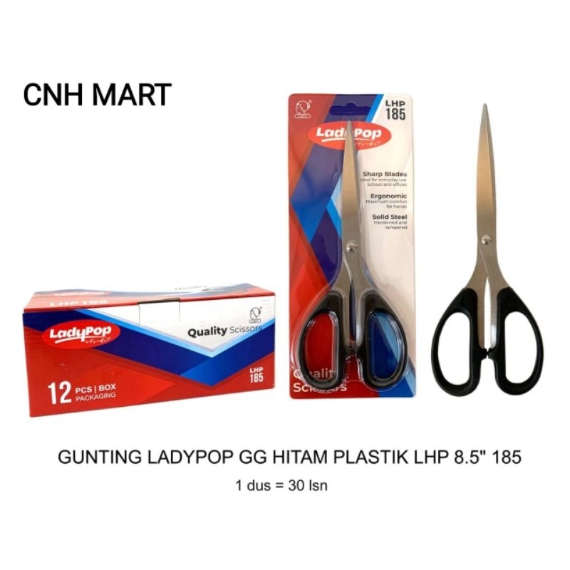 

1 PCS Gunting Besar LHP 185 Lady Pop - Milton - Gunting Besar Gagang Hitam 8.5 Inch (20)CM Kurang Lebih