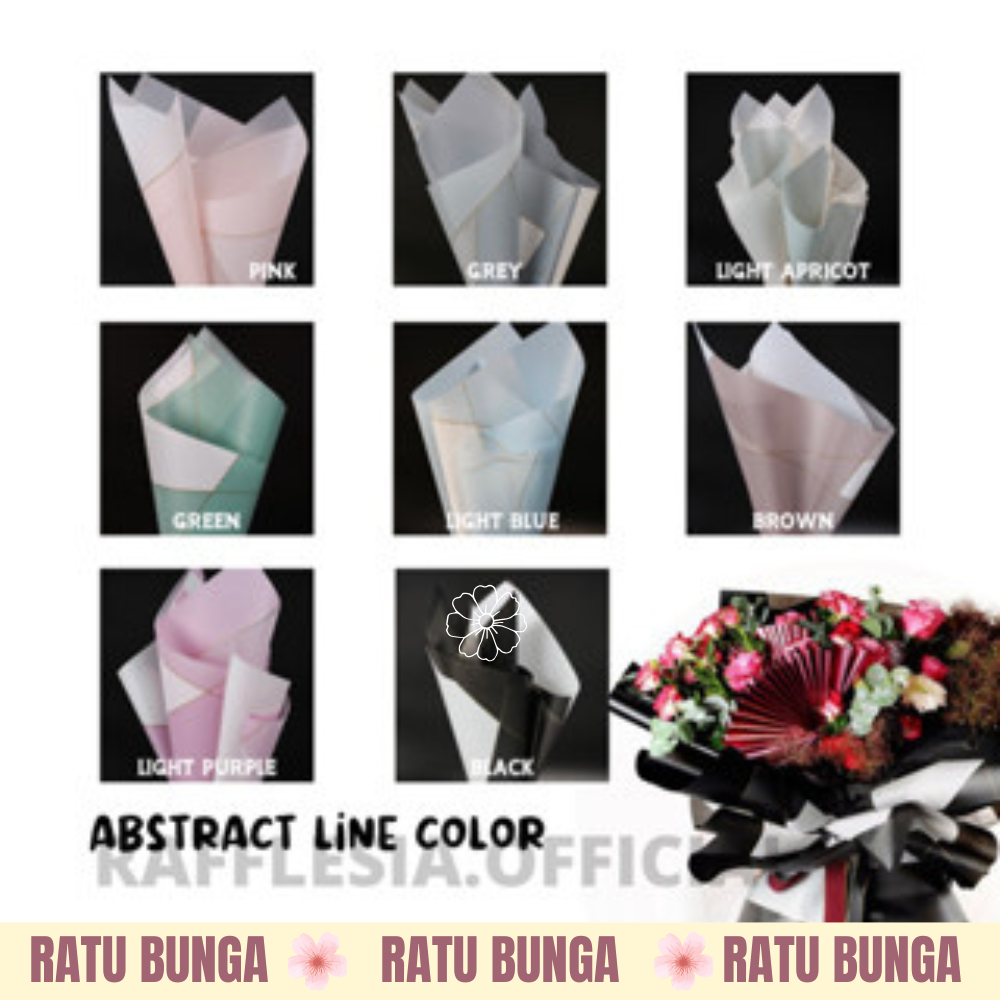 

[5 LEMBAR] FLOWER WRAPPING ABSTRACT LINE COLOR CELLOPHANE WATERPROOF KERTAS BUKET BUNGA (ECER)/ FLOWER WRAP