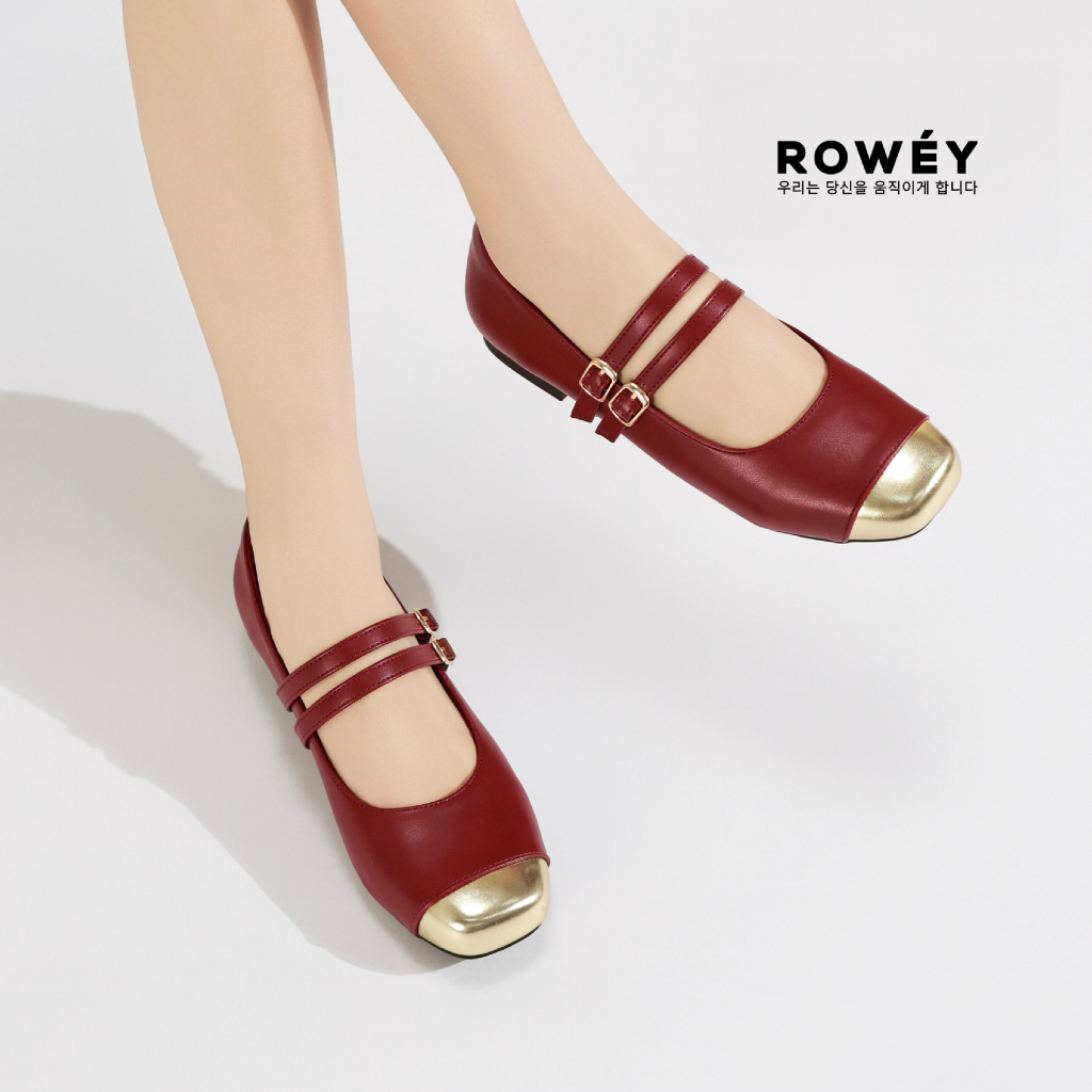 Rowey Sepatu Flat Shoes Wanita Mary Jane Korea