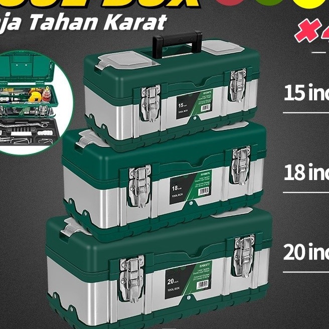 FG2 JEGUTool Box 122 Besi Baja Kotak Perkakas 2inch Material Stainless Steel Toolbox