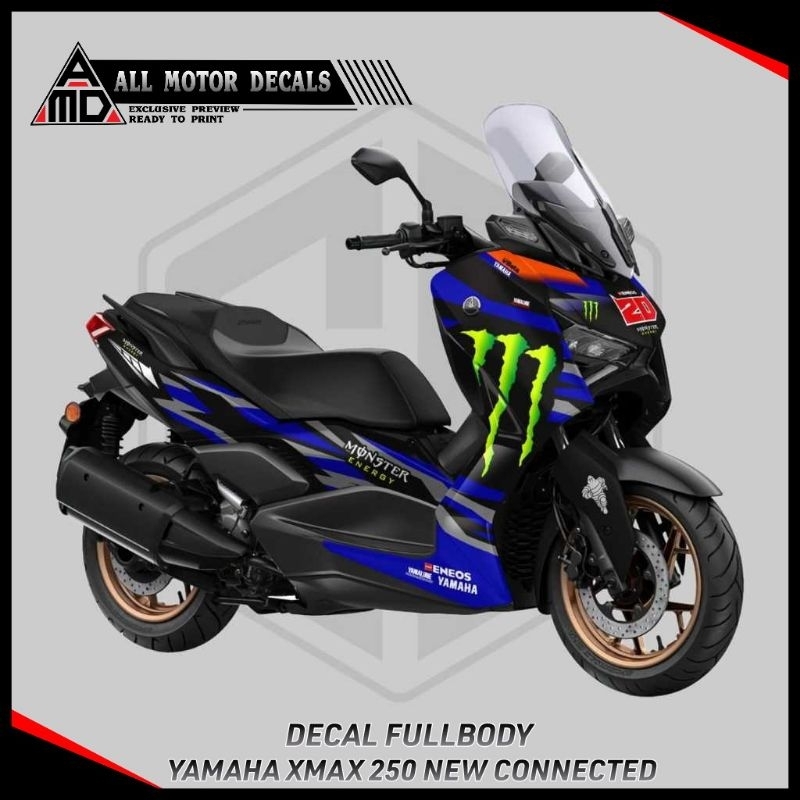 DECAL FULLBODY YAMAHA XMAX 250 NEW CONNECTED TAHUN 2023, 2024, 2025 / STRIPING STIKER MOTOR X MAX BA