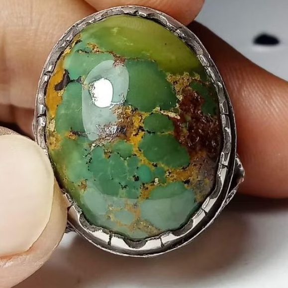 Pirus Persia hijau ijo gradasi lawasan ring Perak