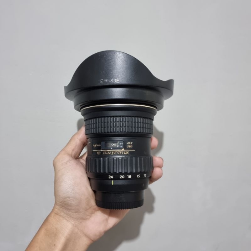 Lensa Tokina For Nikon 12-24mm Free Lens Hod