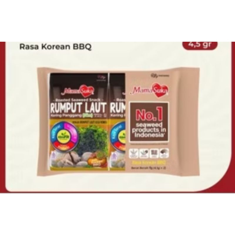 

Mama Suka Rumput Laut Rasa Korean Bbq 9 gr