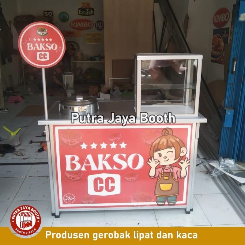 Booth Portable + Etalase + Dandang Bakso + Gambar