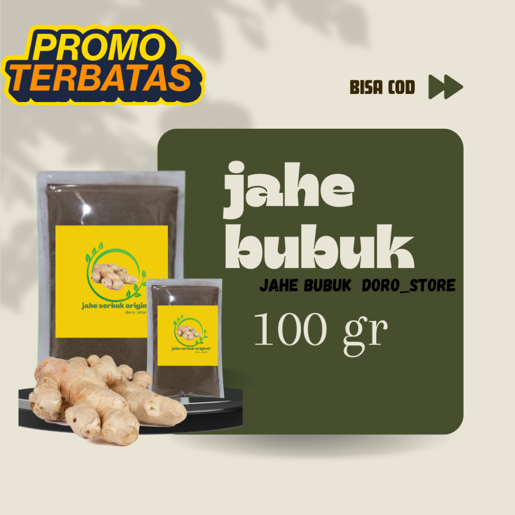 

Bubuk Jahe Asli 100gr / Jahe Bubuk 100% Asli Murni Tanpa Campuran ( COD )