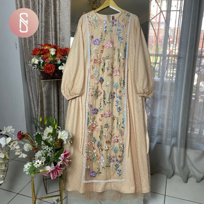 Gamis Brukat Jumbo kain adem (Jastip)