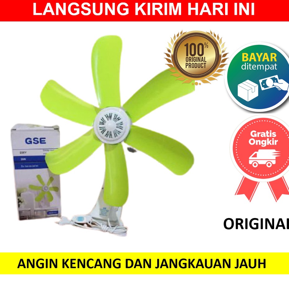 COD Kipas Angin Mini Lucu Listrik Jepit GSE 65 BESAR 6 Baling Fan Meja Jepitan Portabel