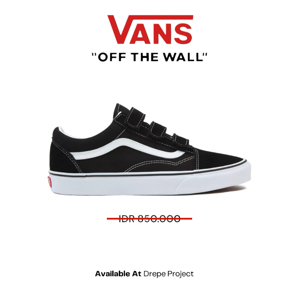 Vans Old Skool Classic Velcro Black White Original BNIB