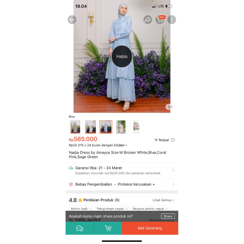 nandja Dress Ainayya Gamis lebaran NEW HARGA PAS