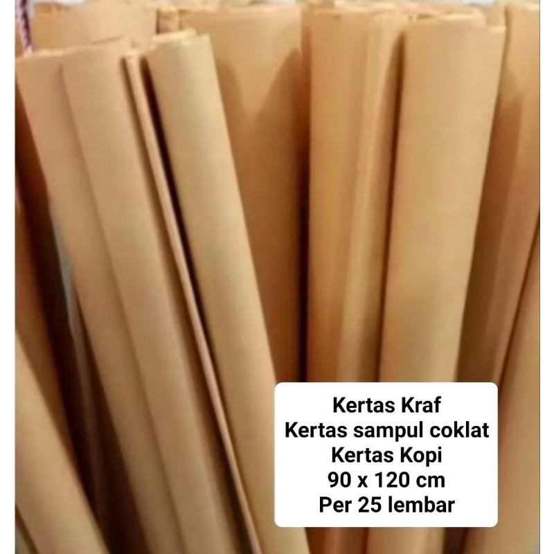 

(25 Lembar) Kertas Sampul Coklat 90x120 cm/Kertas Kraf Gr / kertas Kopi