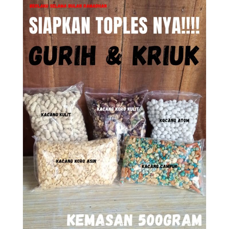 

Hampers Kacang 5 macam Lebaran kemasan 500gram kacan atom kulit koro campur murah semaerang FREE TAS sponbond