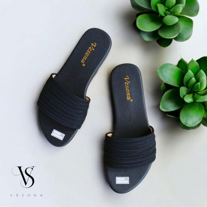 Sandal Flat Wanita Selop Big Size Kekinian