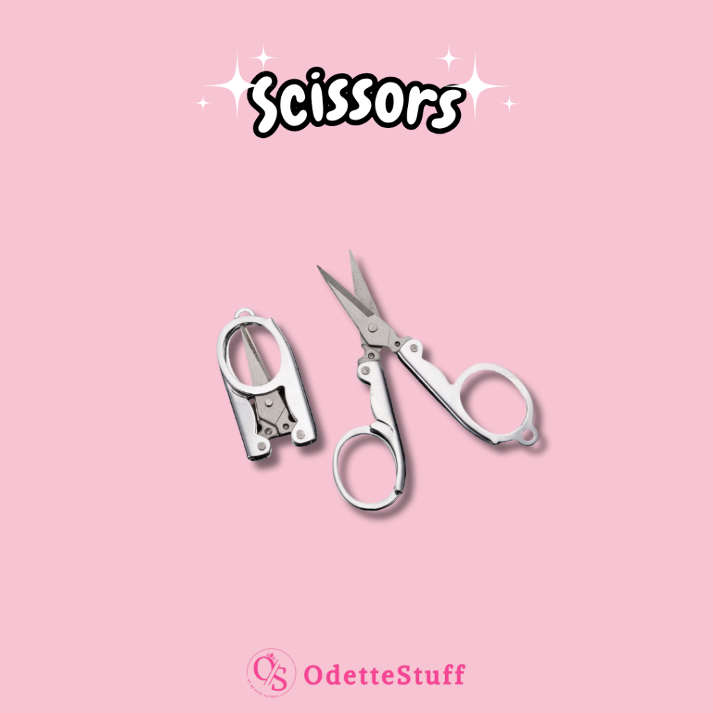

ODETTE STUFF Gunting Lipat | Folding Scissors Free Mini Pouch Transparent Anti Karat untuk Boob Tape