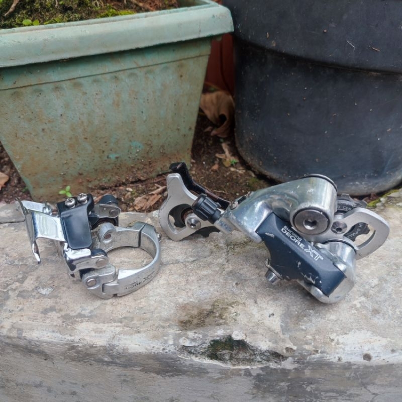 shimano deore XT RD & FD M739 vintage mtb gravel commuter touring bike