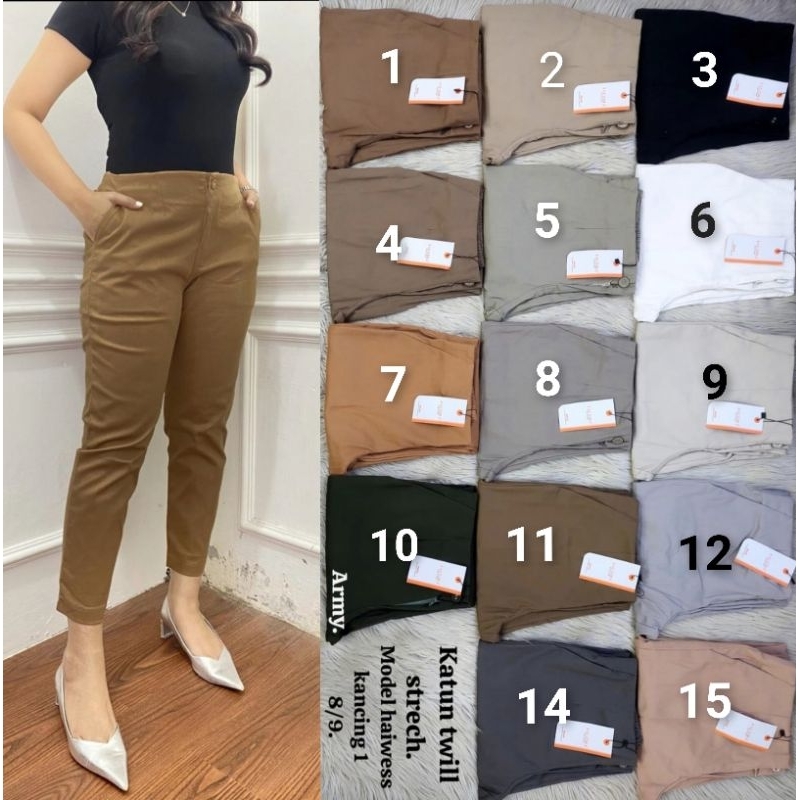 TYN Celana Katun Stretch Fauzira 8/9 Celana Panjang Fuschia Baggy pants Fauzira