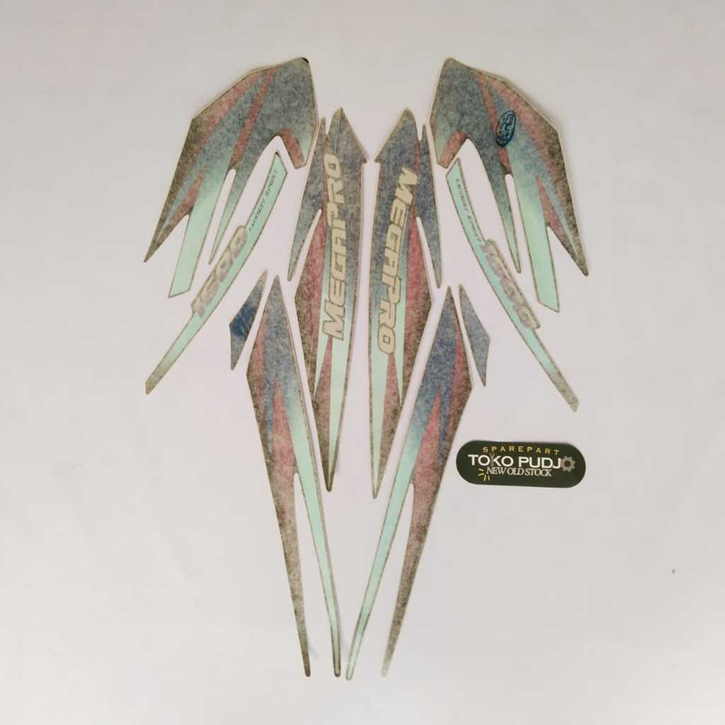 STRIPING SET STICKER BODY MOTOR  MEGAPRO 2001 -NEW OLD STICK-