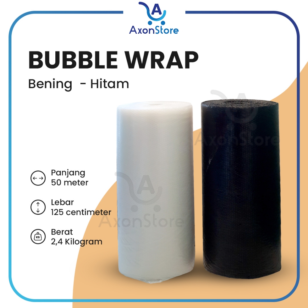 

BUBBLE WRAP HITAM 125cm x 50m Buble Wrapping Tebal Pack Eceran Murah
