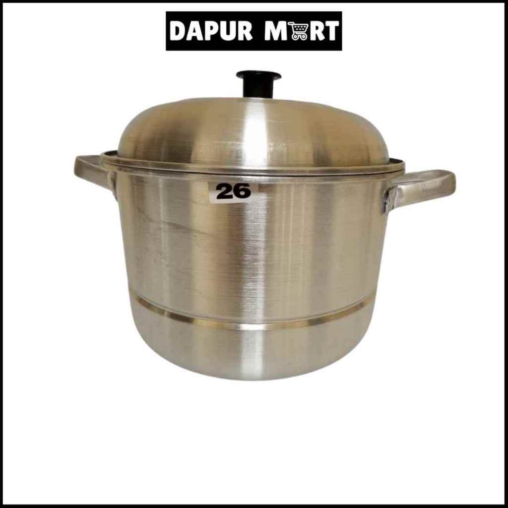CUCI GUDANG HALLO Panci Dandang Kukus Nasi 1kg - 4.5kg Aluminium Panci Kukusan Panci Langseng