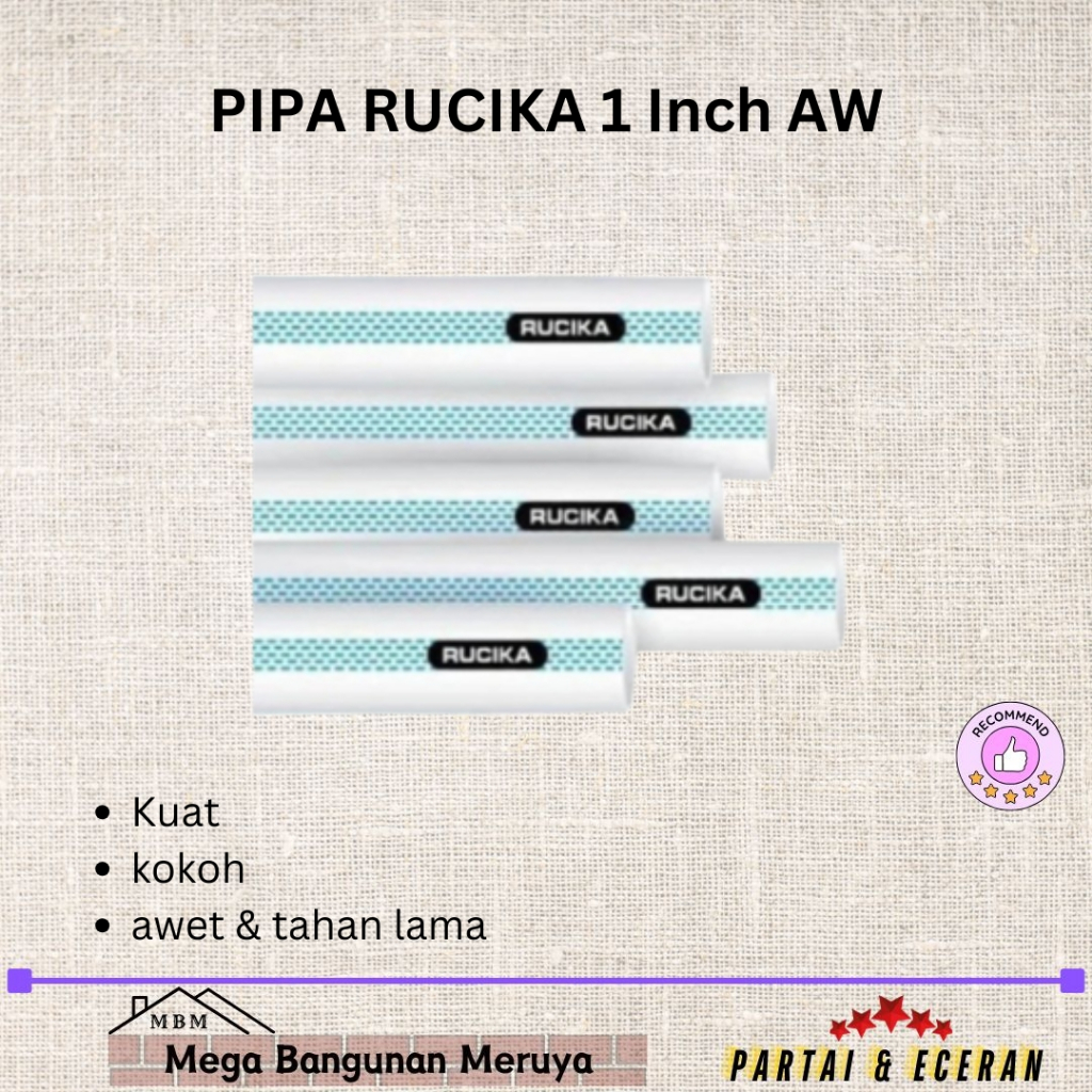 Pipa Rucika 1 Inch AW Pipa Air Bersih 1 " Pipa Rucika Garis Biru AW