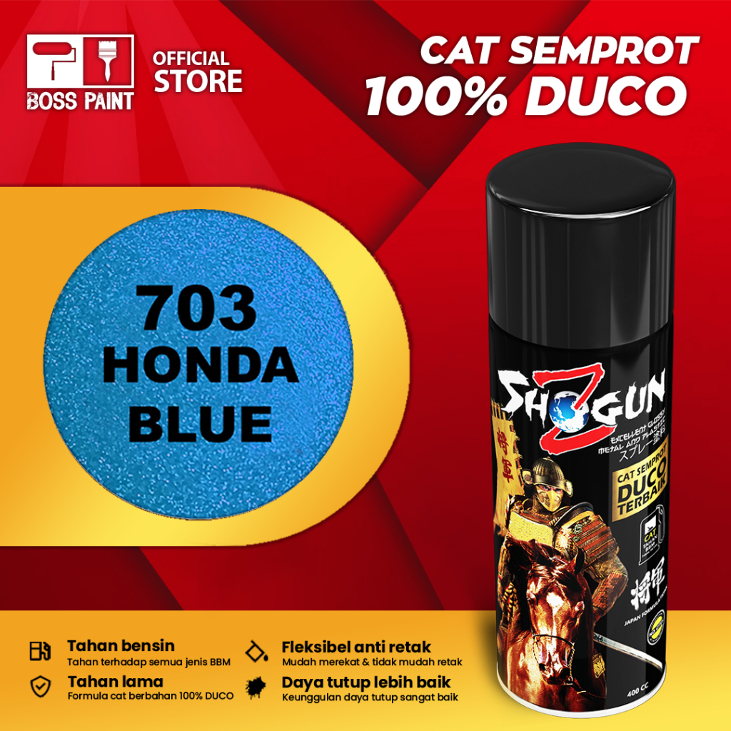 Pilox Pylox Pilok Shogun Z Paint Duco/Biru Candy/ Honda Blue Biru 703 - Cat Semprot Kendaraan/Cat Mu