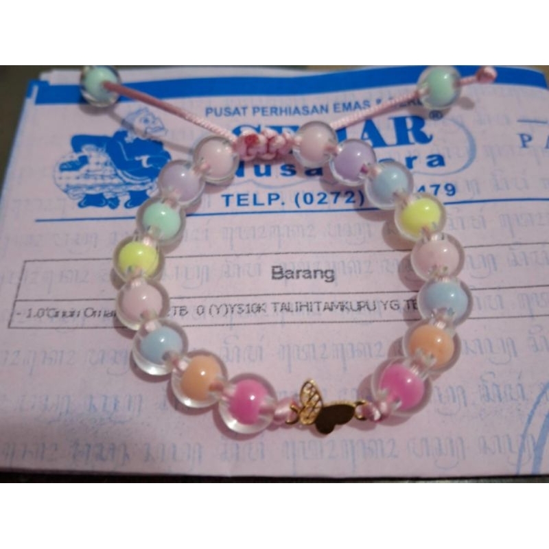 Gelang Anak Batu Warna Variasi Emas Kupu 0,2gram Kadar 10karat Semar Nusantara