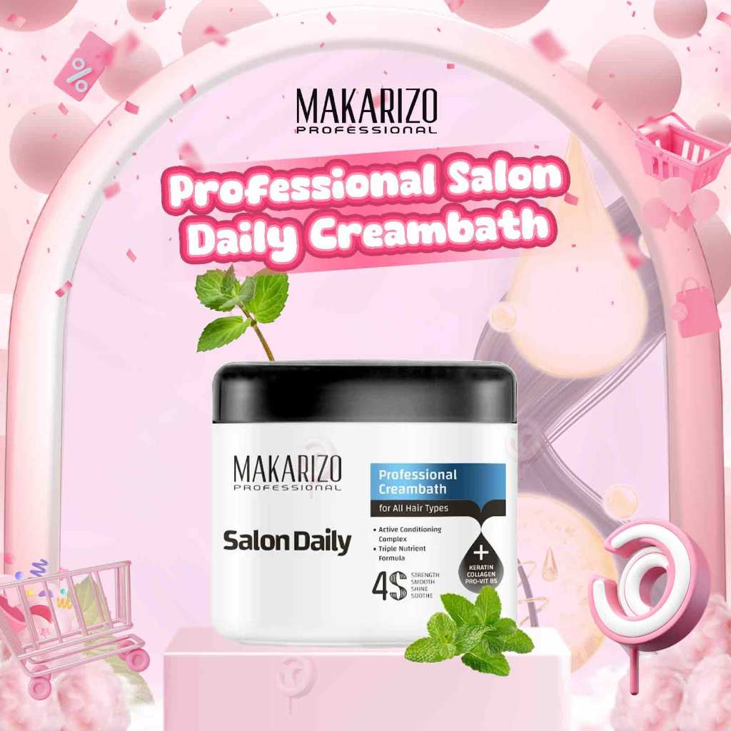 MAKARIZO PROFESSIONAL - SALON DAILY CREAMBATH ( 250 | 500 ml ) - Treatment Hair Rambut Kuat Lembut