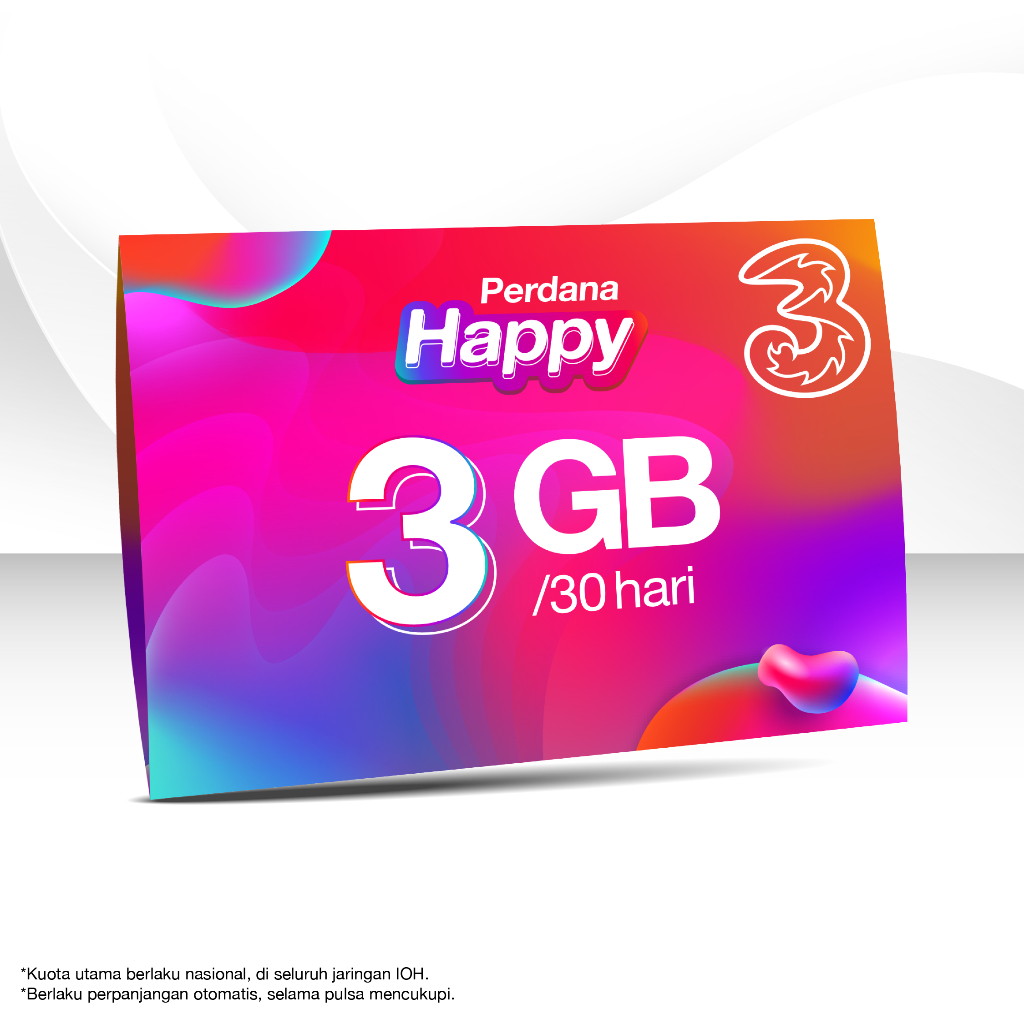 Kartu Perdana Tri Happy 3GB