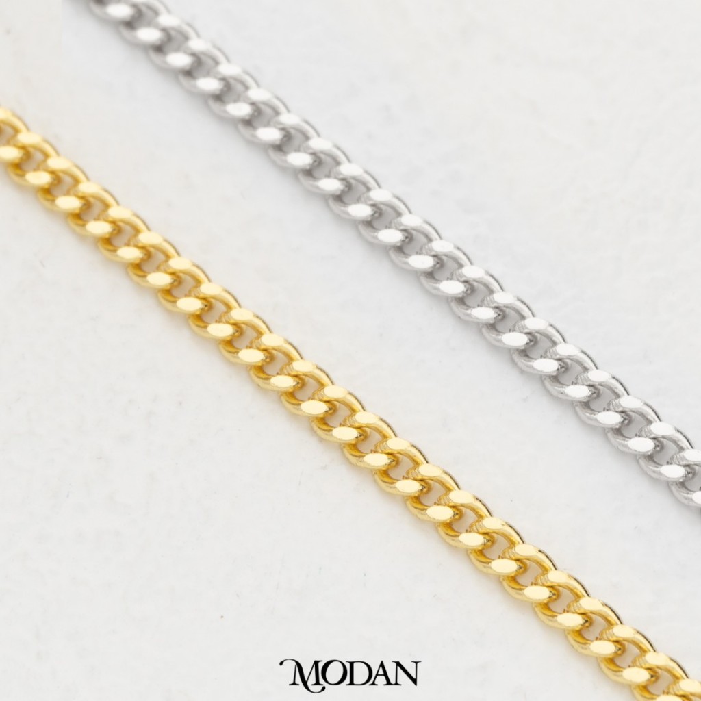 MODAN SUPPLIES - Gold Filled Curb Chain Unfinished Rantai Kalung/Gelang Sisik Naga Meteran For DIY J