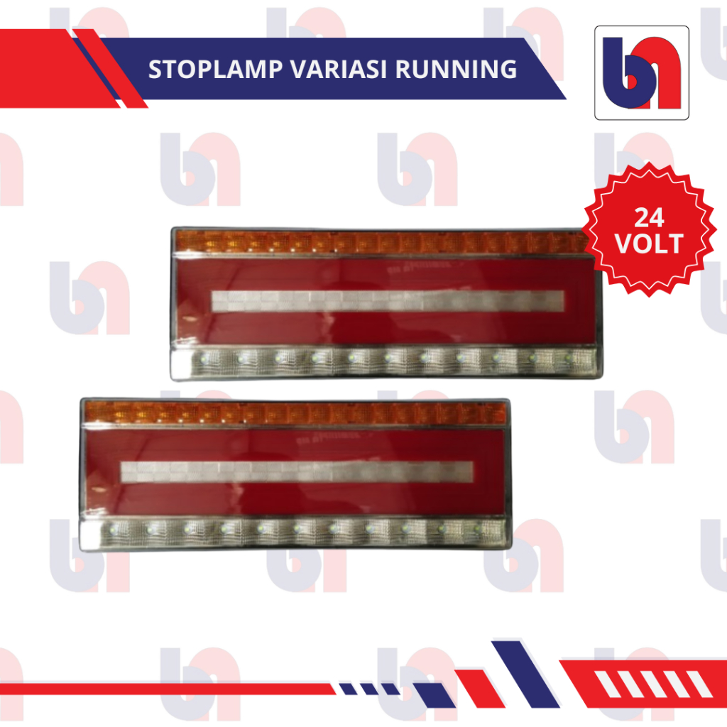 Stoplamp LED Variasi Running Jalan 24Volt 41Cm Lampu Rem Belakang Truk Mitsubushi Fuso Colt Diesel C
