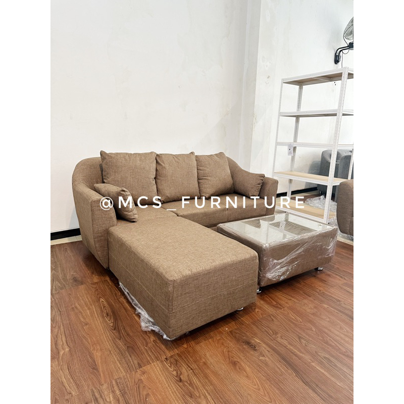 Sofa Retro Sudut L Santai Putus FREE MEJA Mebel Furniture MCS Semarang Kendal Demak