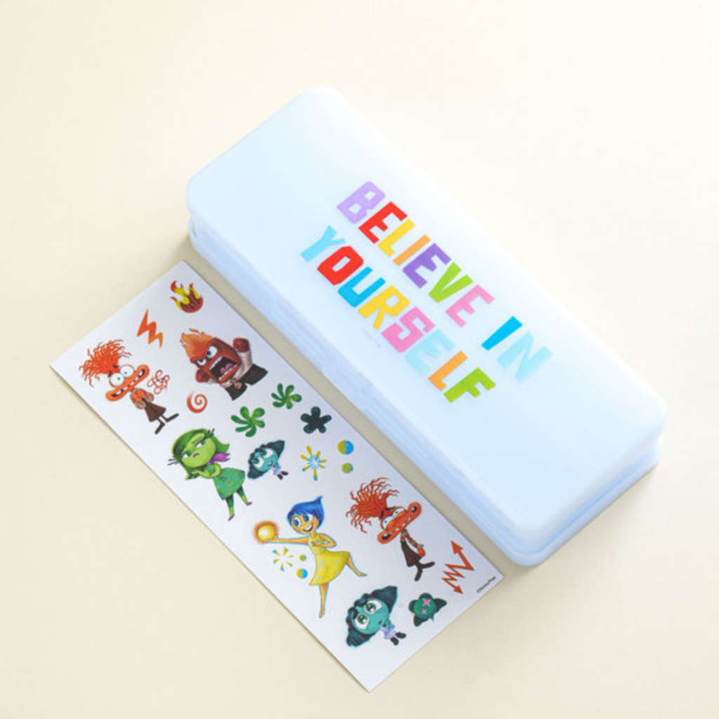 

Original Daiso Kotak Pensil Transparan 2 Tingkat Pixar Inside Out 2 Warna Biru