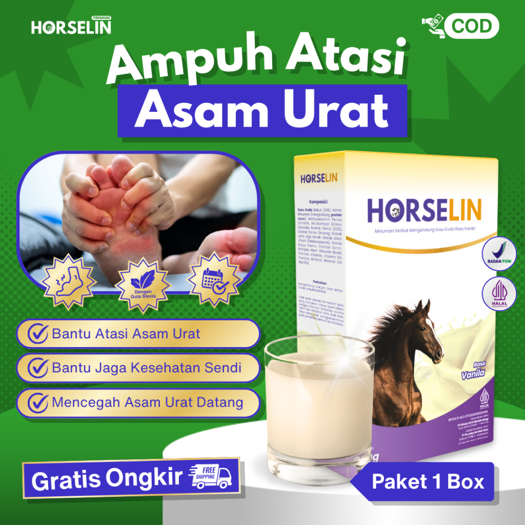 

Susu Kuda Khusus Asam Urat HORSELIN Susu Kuda Liar Sumbawa Asli Obatnya Asam Urat (200gr)