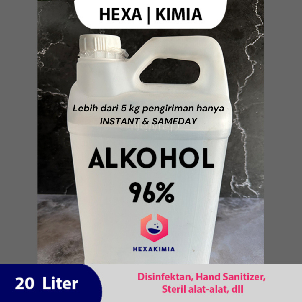 Alkohol 96% 20 Liter - Alkohol 96 Persen - Alkohol Pembersih - Sterilisasi- Disinfektan