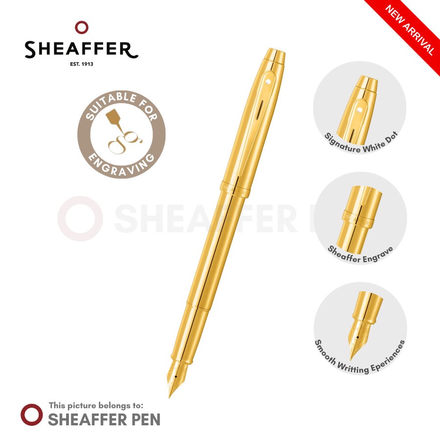 

Sheaffer® 100 Glossy PVD Gold With PVD Gold Trim Fountain Pen